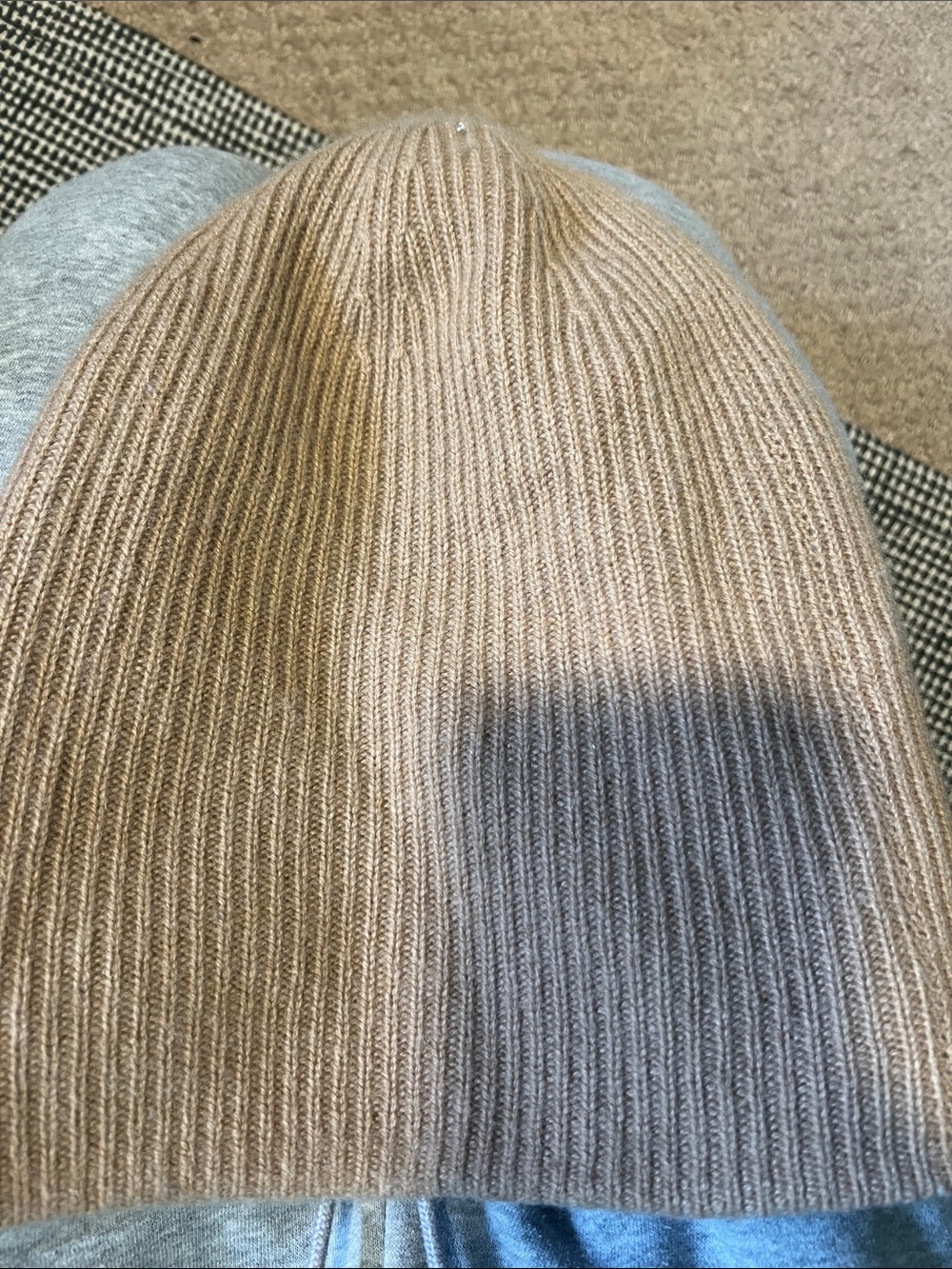 INTERMIX Camel Ribbed Knit Beanie - Picture 4 of 4